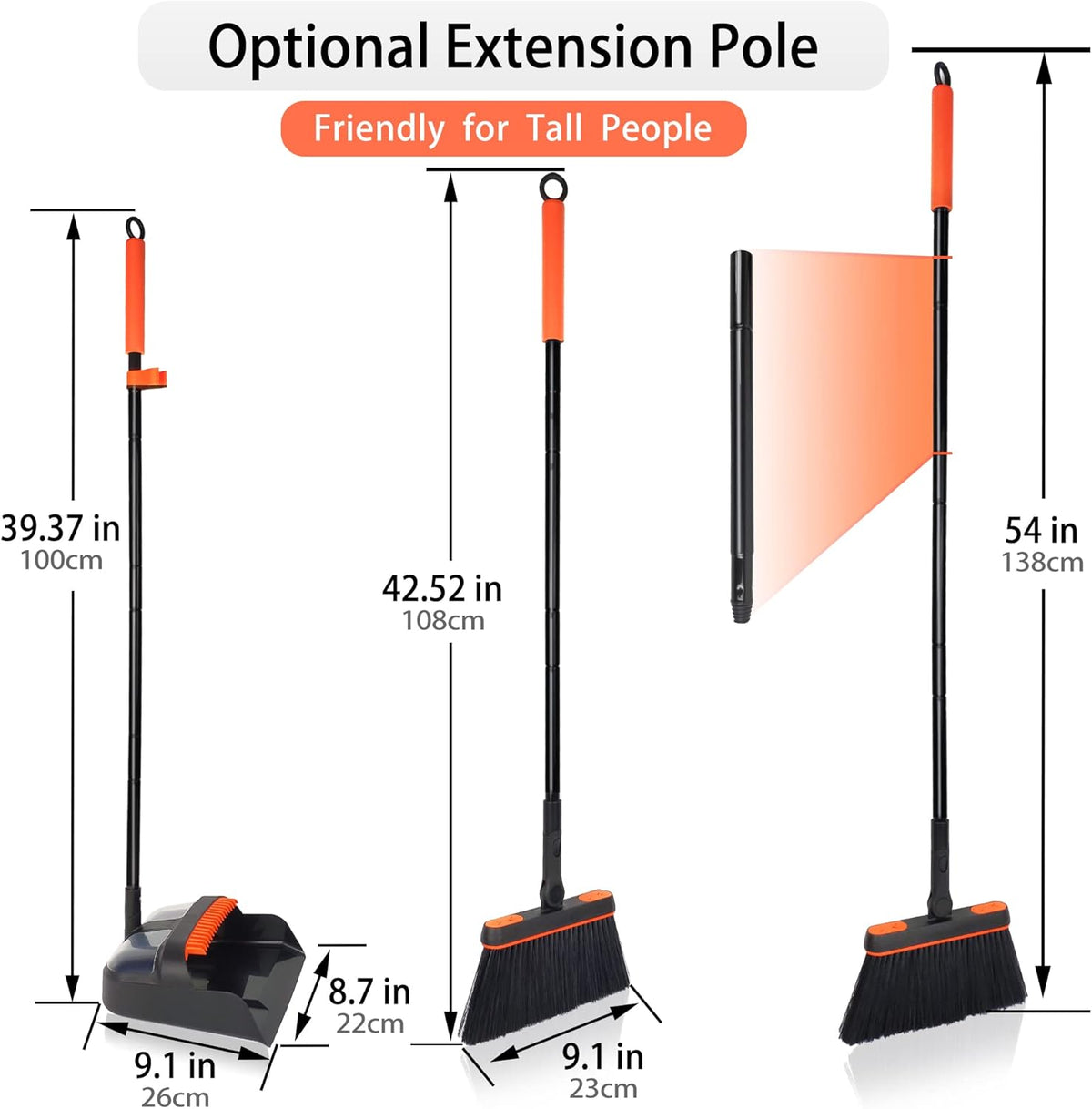 Long-handled dustpan and brush set – view 2