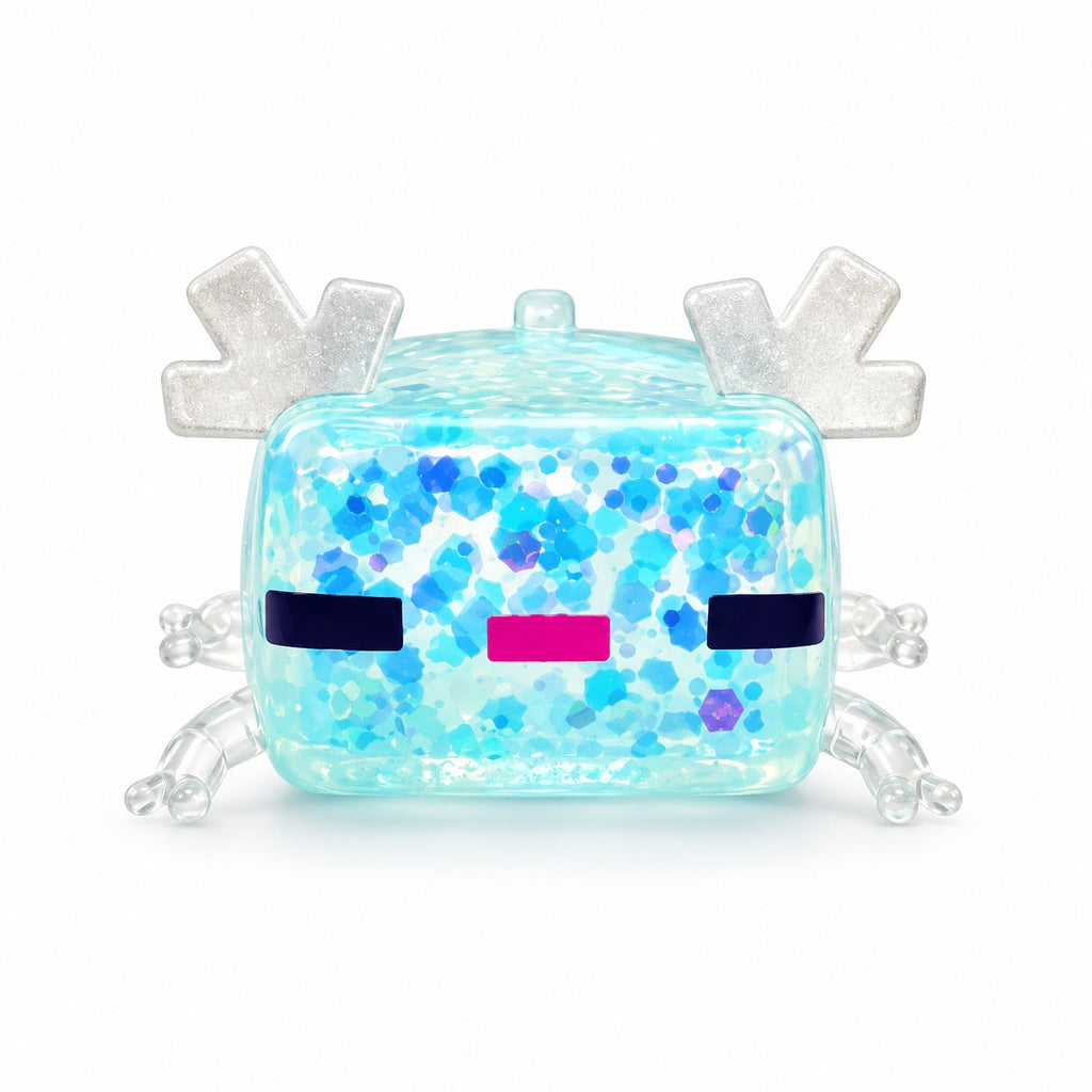 Squishy Fidget Toy – Fun Squeeze Toy in Cute Designs – Pixel Axolotl – Blue
